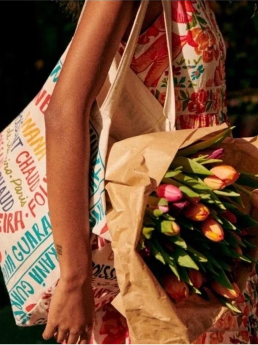 Sézane x FARM Rio Banana Guaraná Canvas Oversized Tote Bag Rare Collaboration
